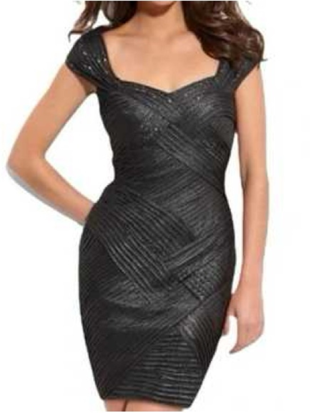 TADASHI SHOJI | Gunmetal Black Cocktail Dress Size M